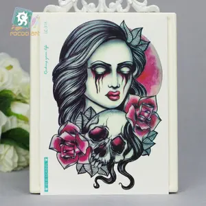 Stiker Tato Temporer Wanita, LC-318/Terbaru Desain Tato Halloween Darah Wanita