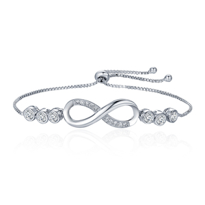 Qings Jewelry braccialetti Cooper placcati in argento bracciale con diamanti braccialetto dell'amicizia