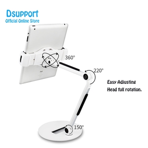 New Universal Aluminum Alloy Free-Adjusting 4-12.9 Inch Phone/Tablet <strong>PC</strong> Desktop <strong>Stand</strong> for iPad Pro Surface Book-Black Silver - Product Image 2