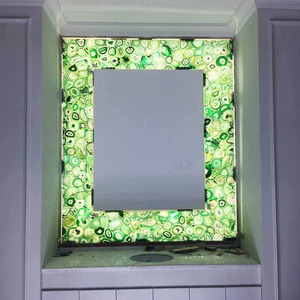Revêtement mural en marbre, panneaux en pierre fine translucides, agate verte, vente en gros - Product Image 6