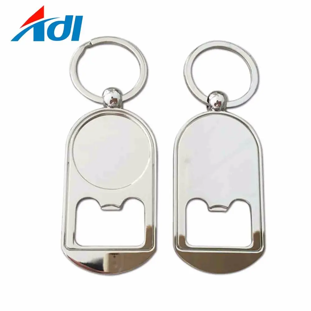 Sublimation décapsuleur porte-clés porte-clés Rectangle forme Logo personnalisé métal Opp sac cadeau promotionnel 1 couleur 50 pièces