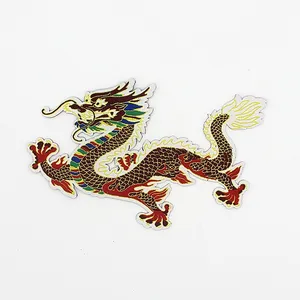 Индивидуальные тканые модные нашивки в китайском стиле с изображением дракона