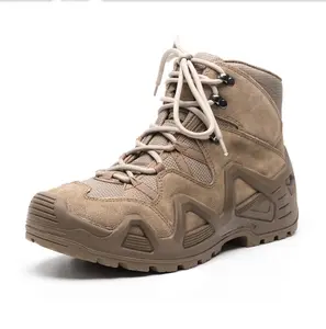 TSB102 Taktis Ankle Boots Suede Kulit Asli Coklat untuk Hiking Olahraga dan Petualangan Khusus Tugas Berat Anti Licin