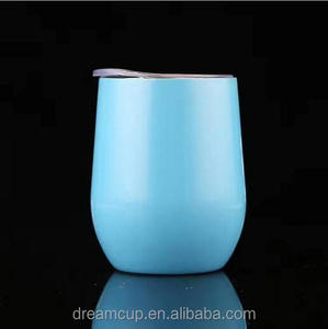 Taza de café de viaje con logotipo personalizado, 350ml, en forma de huevo, al vacío, vasos de vino de acero inoxidable, taza de cerveza, vaso de vino de 12oz - Product Image 2