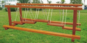 Jeux amusants Pont en bois, Pont de jardin en bois, Pont en corde de terrain de jeu en bois pour enfants en plein air - Product Image 2