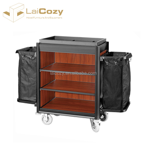 Chariot de nettoyage d'hôtel Chariot de service de ménage Chariot de femme de chambre haut de gamme avec porte et tiroir - Product Image 2