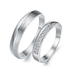 Platinum Wedding <strong>Ring</strong> Sets,<strong>matching</strong> <strong>Couples</strong> <strong>Rings</strong> for Engagement - Product Image 1