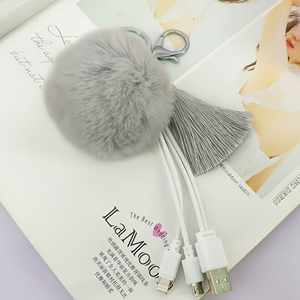 Yongze USB al por mayor lindo regalo <span class=keywords><strong>de</strong></span> peluche colgantes encantos falso conejo pelo pompón bola <span class=keywords><strong>de</strong></span> <span class=keywords><strong>la</strong></span> piel con <span class=keywords><strong>la</strong></span> borla - Product Image 2