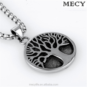 MECYLIFE <span class=keywords><strong>pendentif</strong></span> médaillon en émail noir en acier inoxydable <span class=keywords><strong>pendentif</strong></span> <span class=keywords><strong>arbre</strong></span> <span class=keywords><strong>de</strong></span> <span class=keywords><strong>vie</strong></span> du nord Viking collier pour hommes - Product Image 4