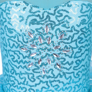 Robe de danse <span class=keywords><strong>tutu</strong></span> en tulle à paillettes <span class=keywords><strong>bleu</strong></span> <span class=keywords><strong>ciel</strong></span> avec garniture scintillante en vente - Product Image 3