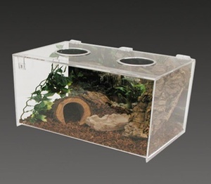 Trasparente acrilico trasparente criceto per animali domestici nido rettangolare acrilico scatola di rettili con coperchio incernierato - Product Image 1
