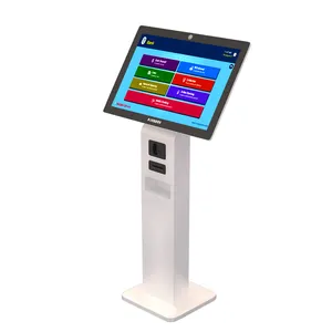 Snappy 12.1 inch token number ticket dispenser Free Standing kiosk bank counter service electronic queue management system