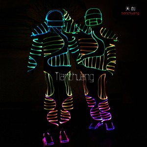 A todo color De Fibra óptica de <span class=keywords><strong>tron</strong></span> de baile de disfraces con sombrero y zapatos - Product Image 1