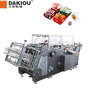 Full Automatic burger box making machine with White Glue Cold Gluing Machine