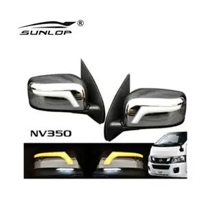 Sunlop Urvan Phụ Tùng Ô Tô Nóng Bán Chrome Led Side Gương Điện Cho Urvan NV350 E26 Sửa Đổi Cơ Thể Phụ Tùng