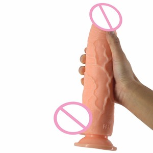 FAAK 25.3CM*5.7CM Gode en PVC à <span class=keywords><strong>texture</strong></span> de tête de pénis volumineuse avec veines, forte succion, pénis oblique réaliste pour la vente - Product Image 3