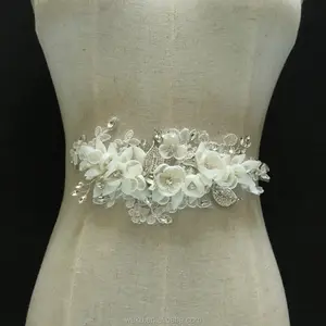 Brisal wedding organza flower decorativo sash belt lace applique patch