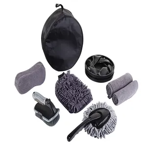 Productos para el cuidado del coche, kit de limpieza de microfibra, mitón de lavado de coche, esponja, paño de lavado, cepillo de neumáticos, 7 Uds.