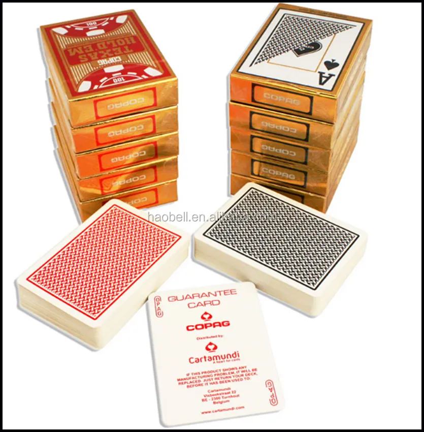 Cartes de poker en plastique de Texas Hold'em, importés, vente en gros, nouvelle collection