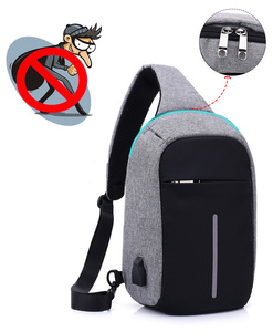 Hot-selling Fashion Outdoor Travel <strong>Cross</strong> <strong>Body</strong> Custom Print Shoulder <strong>Bag</strong> With USB Charger Chest <strong>Bag</strong> - Product Image 6