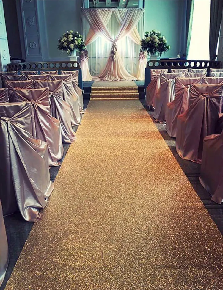 Luxury Glitter เลื่อม Aisles Foor Runner Sparkle งานแต่งงานตกแต่งพรม