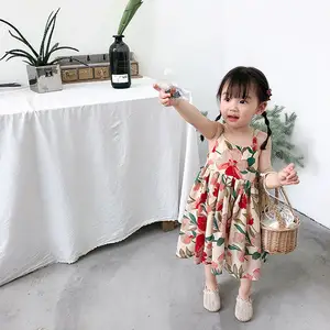 2019 wholesale holiday chic lovely colorful floral printed Bohemian style strapless summer girl dresses in hot selling