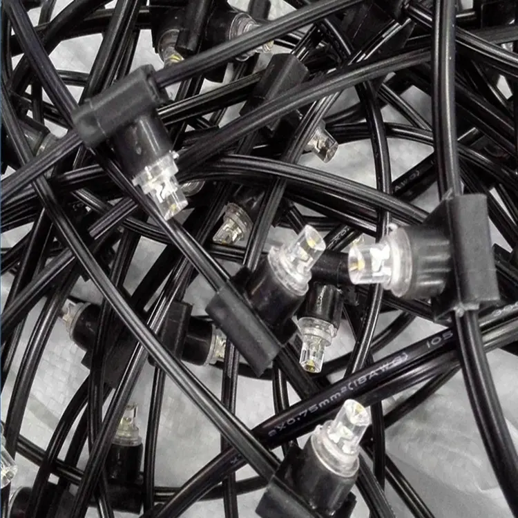 2022 ip 65 lâmpadas led em branco quente de pvc, fio de cristal dc 12v, clipe de luz/200leds, 100m/rolo