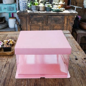 Per uso Alimentare Personalizzato PET Trasparente di Plastica Trasparente Decorativa di Cerimonia Nuziale Torta Scatola Quadrata con logo - Product Image 4