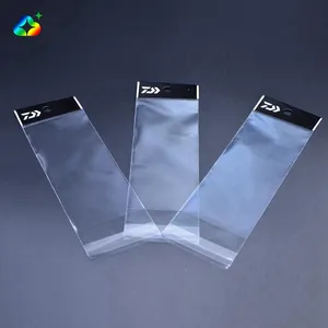 Logo personalizzato stampato Eco Friendly sigillatura autoadesiva trasparente imballaggio trasparente piccoli sacchetti di plastica OPP con foro per gancio