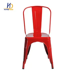 KINGNOD Vintage Hot Sale Stackable Industrial Steel Iron Metal Chair