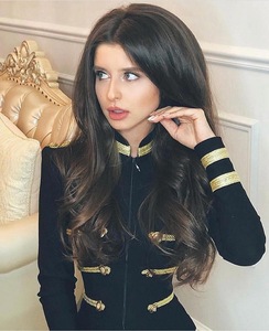 C1759 <span class=keywords><strong>Camicetta</strong></span> Bianca e <span class=keywords><strong>Nera</strong></span> alla Moda con Maniche Lunghe, Dettagli in <span class=keywords><strong>Pizzo</strong></span> Traforato e Vita Impero, Vendita all'Ingrosso - Product Image 3