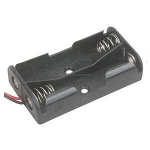 2 x AA Dimensione Cella (<span class=keywords><strong>UM</strong></span>-* 2) Black Plastic Battery Holder Box Custodia Con Filo 3 V piombo - Product Image 2