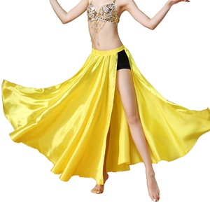 Bestdance-falda de satén para danza del vientre, falda Tribal con aberturas de 2 lados, disfraz de baile de <span class=keywords><strong>Tango</strong></span>, <span class=keywords><strong>Cha</strong></span>, <span class=keywords><strong>Cha</strong></span> - Product Image 5