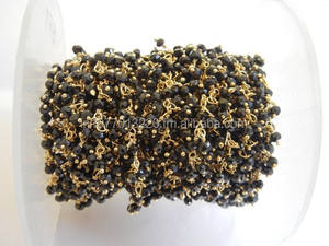 Nero Onyx Della Pietra Preziosa Ciondolante <span class=keywords><strong>Catena</strong></span>-Placcato Oro Filo di Pietra Della <span class=keywords><strong>Catena</strong></span> Del <span class=keywords><strong>Rosario</strong></span> - Product Image 4