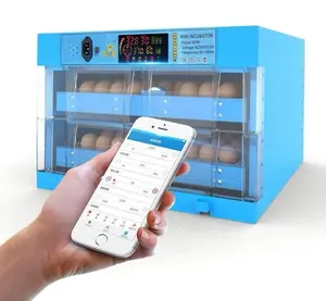 Fabricant d'incubateur d'oeufs vente entièrement automatique 100(128) incubateur d'oeufs de poulet machine à couver incubateur bleu