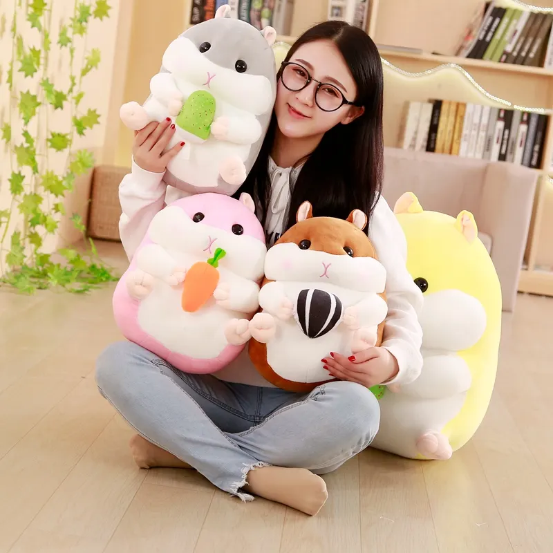 Cute 20cm 30cm 40cm stuffed soft plush hamster toy pillow for kids
