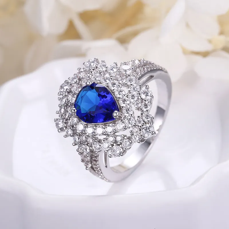 Sevenajewelry SAR7356, оптовая продажа, латунное кольцо с фианитом в форме глаза и зубцами для женщин, обручальные кольца