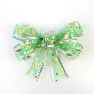 Tren baru pita hias Natal Organza pita bermata-kawat berkilau pita dekorasi elegan untuk dekorasi perayaan - Product Image 4