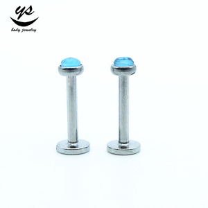 Pas cher Acier Inoxydable Faux Opale Labret Piercing Filetage Interne Corps Bijoux pour Fiançailles Lèvres Motif - Product Image 2