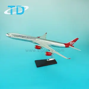 Virgin atlantik A340-600 uçak modeli Polyresin dekorasyon reçine zanaat