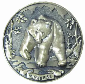稀有野生动物动物双金属硬币熊硬币