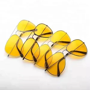 Night Visor Sun Glasses 2017 Cheap Yellow Color Lenses Airman Sunglasses for Driver