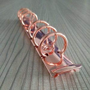 Mecanismo de arquivo/metal, clipes de ouro rosa, mecanismo de anel, caderno de mola, <span class=keywords><strong>6</strong></span> anéis, pasta de couro para peça de metal, clipe de 3 passos, minouis - Product Image 1