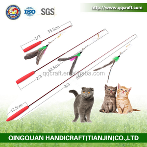 Cat QQPet Fether telescopic cane Fishing rotate Wand Cat Teaser toys - Product Image 1