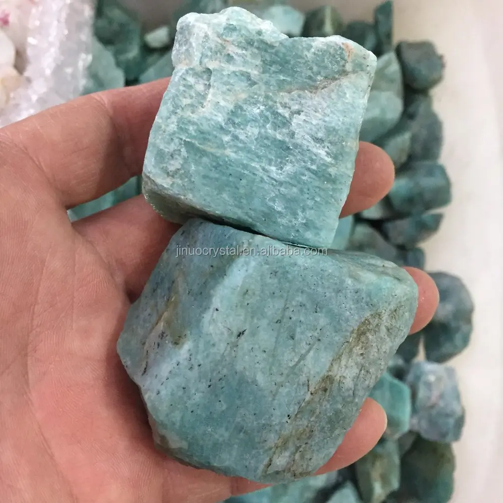 Pierre d'amazonite brut pour la décoration, vente en gros, 6 pièces