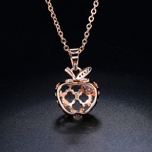 Collar con colgante de circonia cúbica, joyería colorida, color rosa dorado, N619-M - Product Image 5