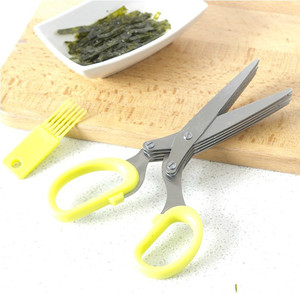 Gadget de cuisine Ciseaux à oignons et légumes à cinq couches en acier inoxydable Ciseaux à papier de cisaillement pour compléments alimentaires - Product Image 3