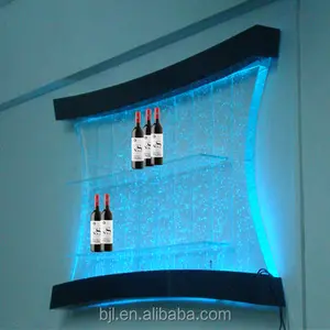 Exibição de vinho acrílico com led fabricante, garrafas acrílica, visor de led, para parede