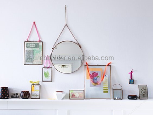 Miroir de chine, cadre métallique, or <span class=keywords><strong>rose</strong></span>, miroir mural rond décoratif, <span class=keywords><strong>salon</strong></span>, salle de bain, <span class=keywords><strong>salon</strong></span>, hôtel - Product Image 3