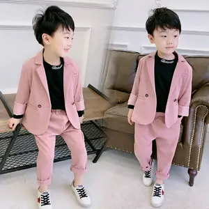 2019 new fashion boutique baby boy clothing children Korea handsome small suit catwalk set hot sale